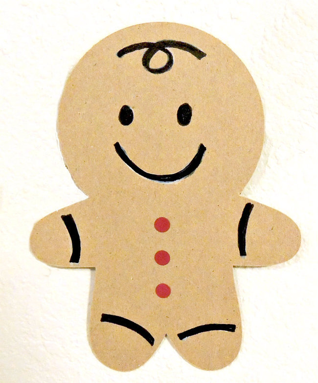 Gingerbread Man Template With Bow Clipart - Free to use Clip Art ...