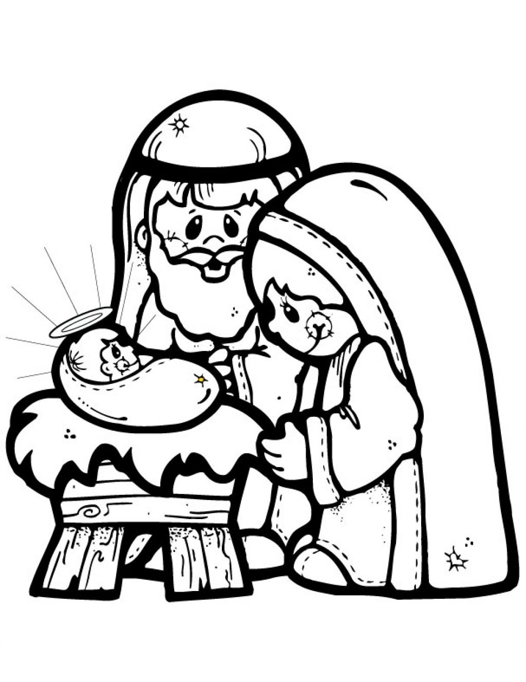 Nativity scene clipart black and white