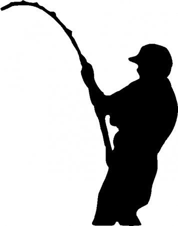 Man Fishing Silhouette Clipart