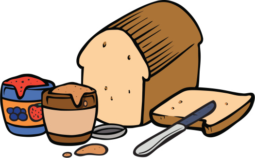 Cartoon Of A Peanut Butter Jelly Sandwich Clip Art, Vector Images ...
