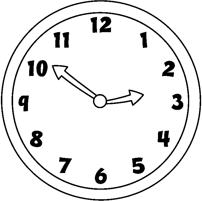 Clocks clipart black and white