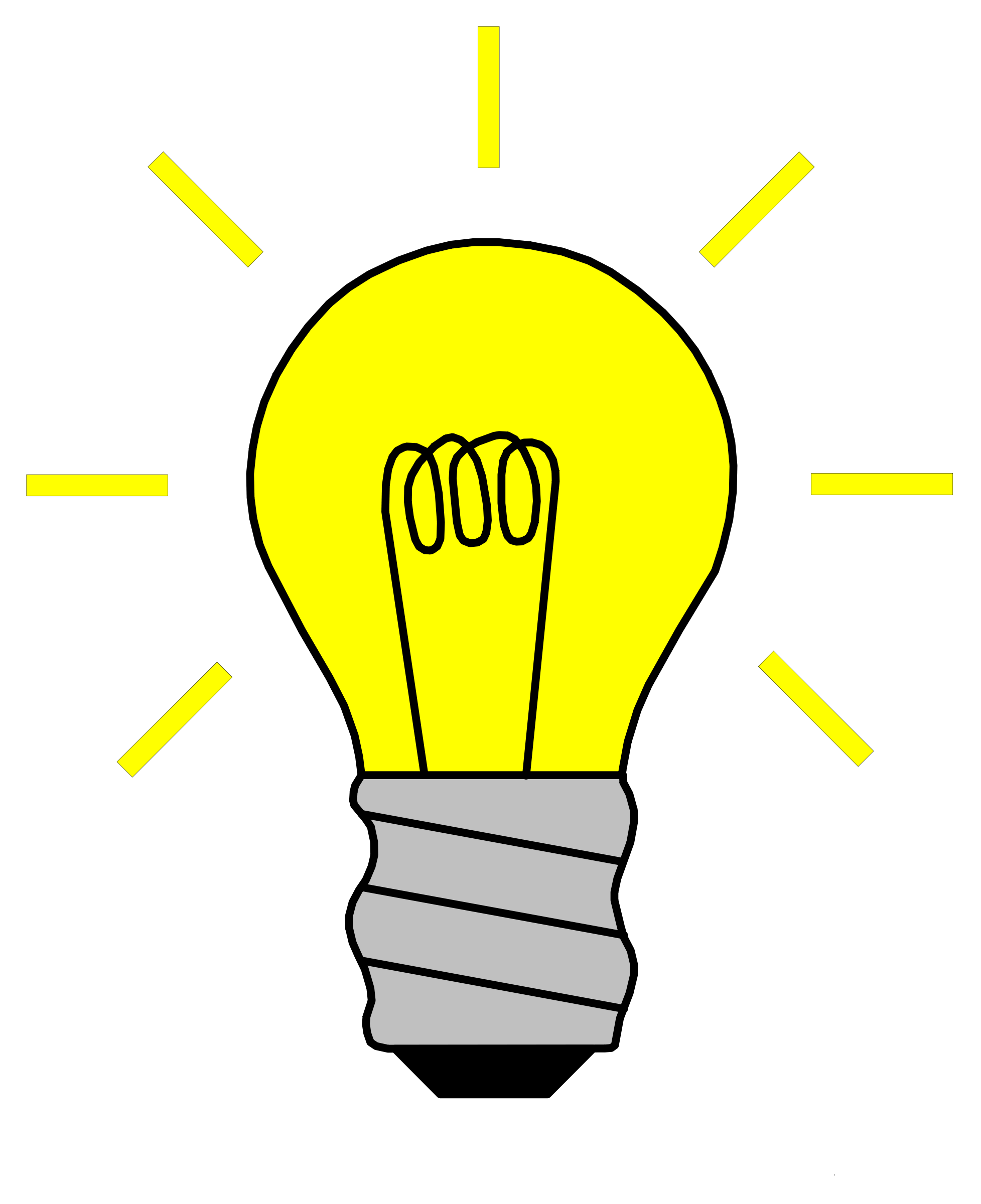 Thinking light bulb clipart