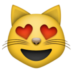 ð??» Smiling Cat Face with Heart-Shaped Eyes Emoji (U+1F63B/U+E106)