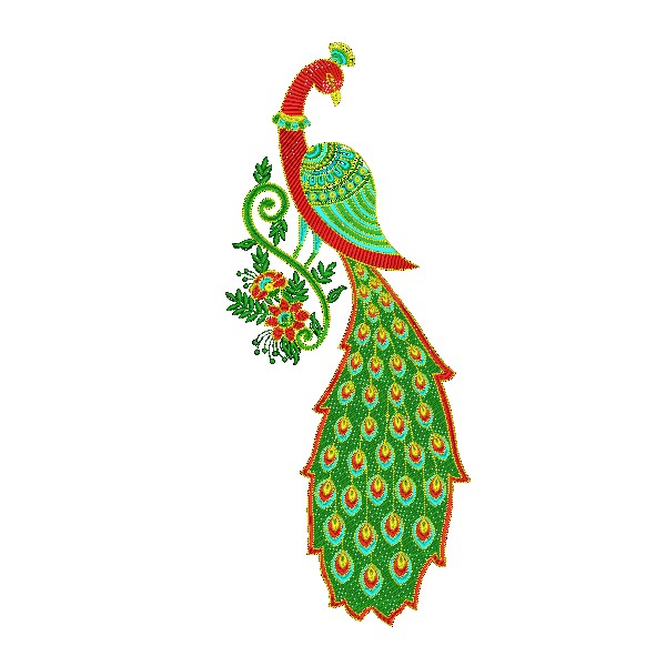 Peacock Embroidery Design - EmbroideryShristi