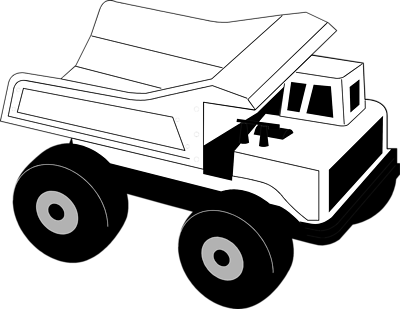 Dump truck clipart black white