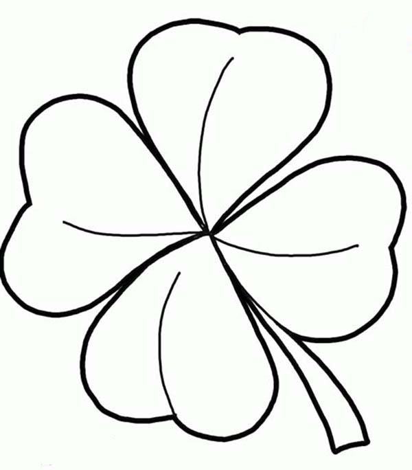 Realistic Drawing of Four-Leaf Clover Coloring Page | Color Luna
