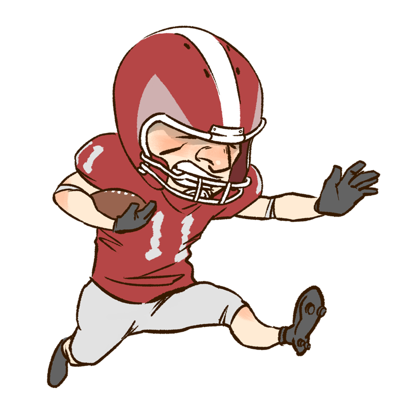 Cartoon Football Player Clipart - Tumundografico