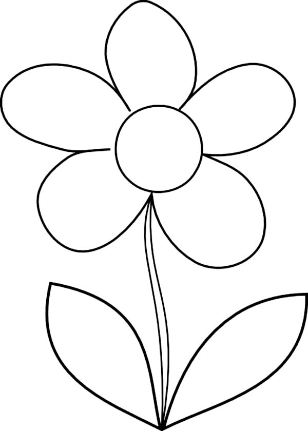 Easy to Color daisy flowers, flower coloring pages and simple ...