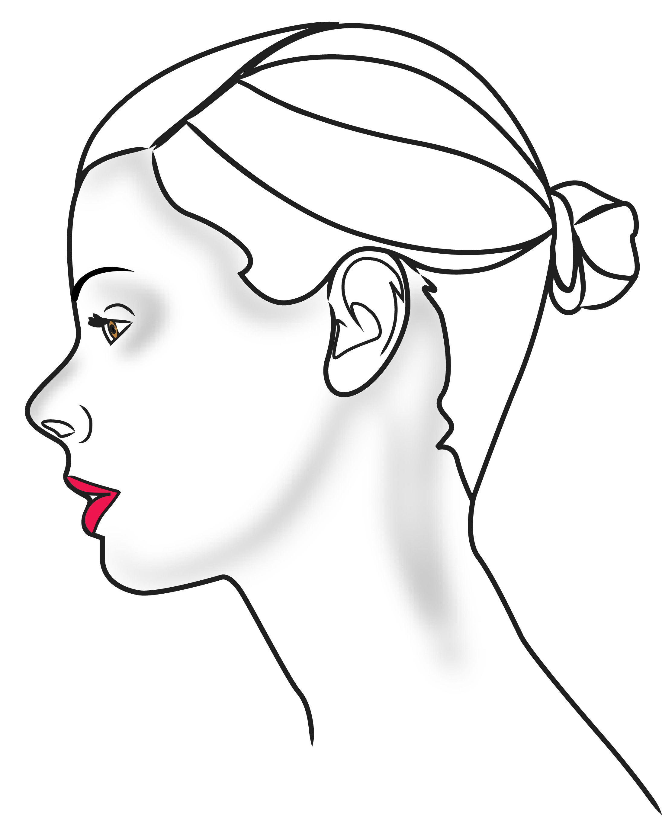 Outline of human head clipart