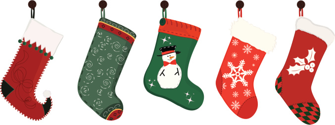 Christmas Stocking Clip Art, Vector Images & Illustrations
