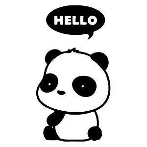 Amazon.com: 1 piece BLACK Cute Panda Hello Thought Bubble Cartoon ...