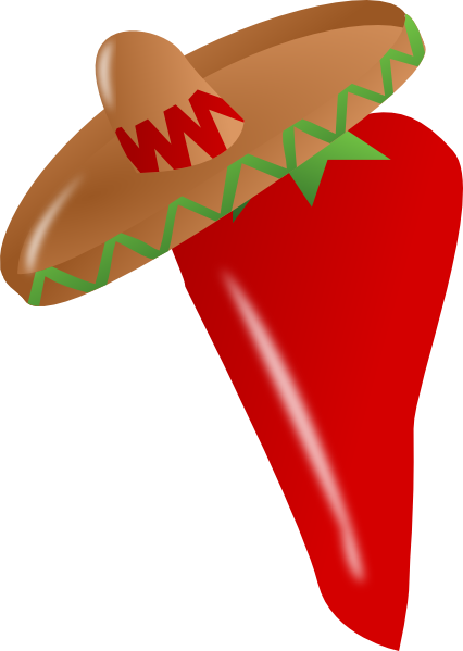 Red Chili Pepper Wearing A Sombrero clip art - vector clip art ...