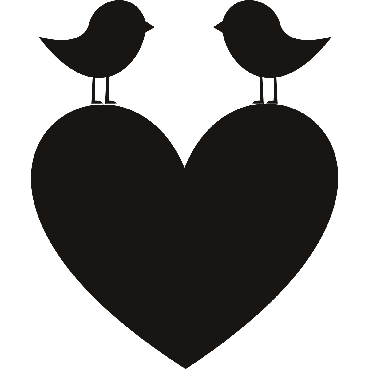 Two Birds on a Love Heart Wall Art Sticker Wall Decal Transfers