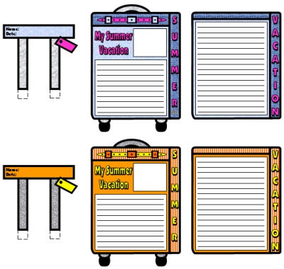Summer Vacation Suitcase Templates: Fun Back to School Writing ...