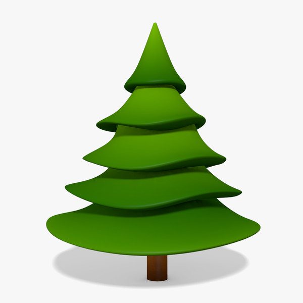 cartoon pine tree obj