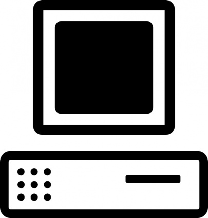 Download B W Cartoon Computer Base Monitor clip art Vector Free