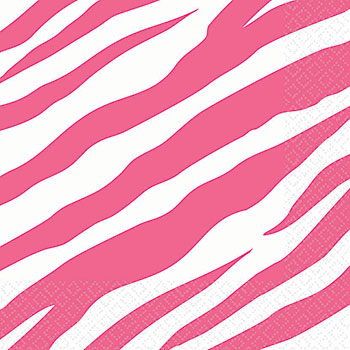 Bright Pink Zebra Print Luncheon Napkins