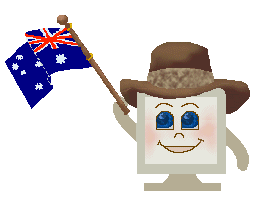 Australia clip art of computer people waving the Australian ...
