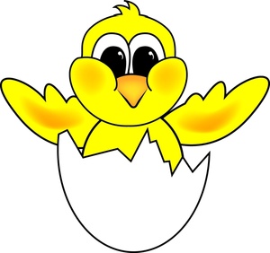 478 views Chick Clipart Image - Baby chick hatching from an egg cartoon ...