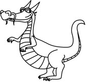 Free dragon clipart black and white