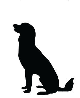 Silhouette Clip Art Large Dog Sitting - Dog Pictures