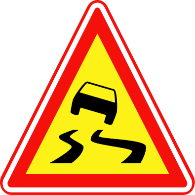 Korean Traffic sign (Slippery road).svg
