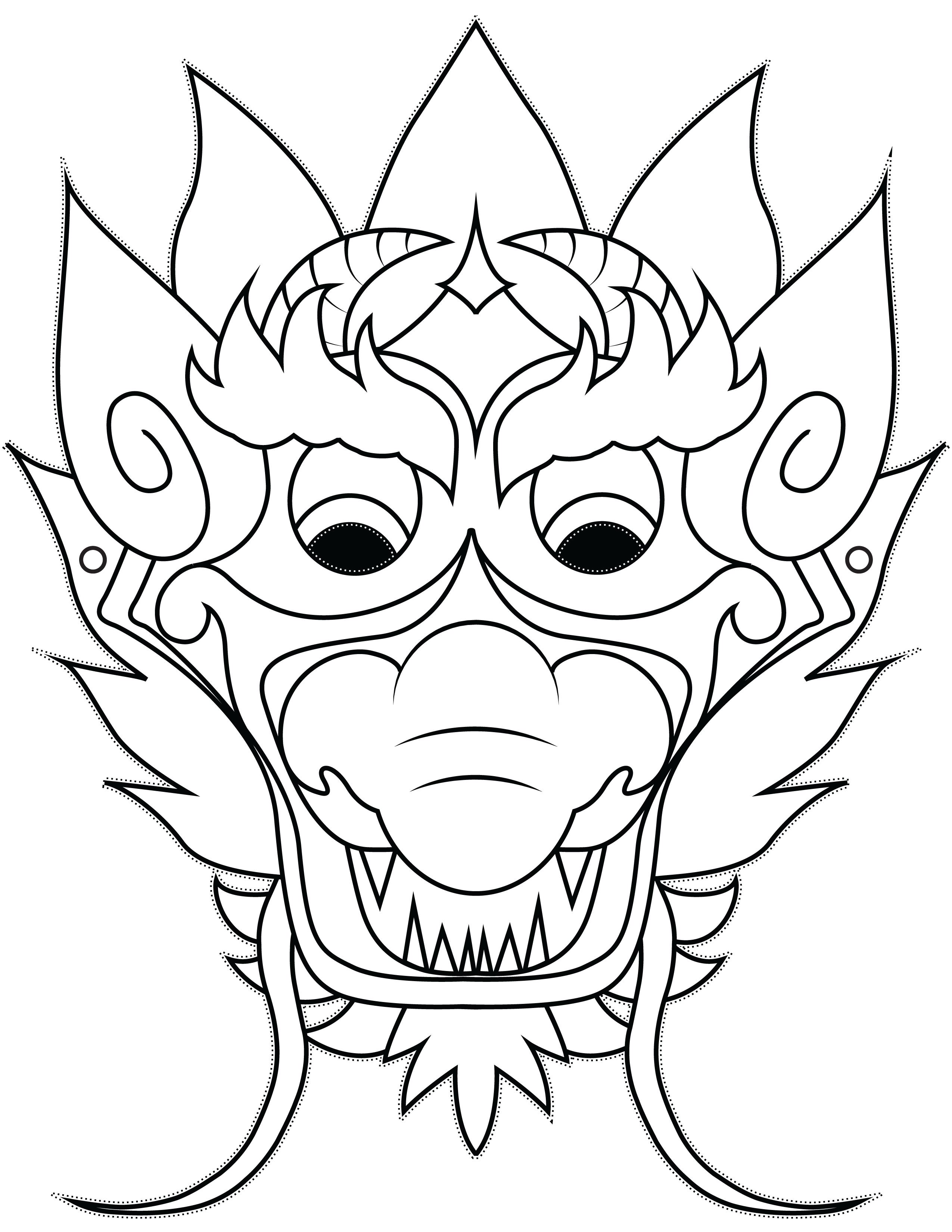 chinese dragon mask printable templates coloring page hd id 89227