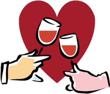 Glasses toasting clipart