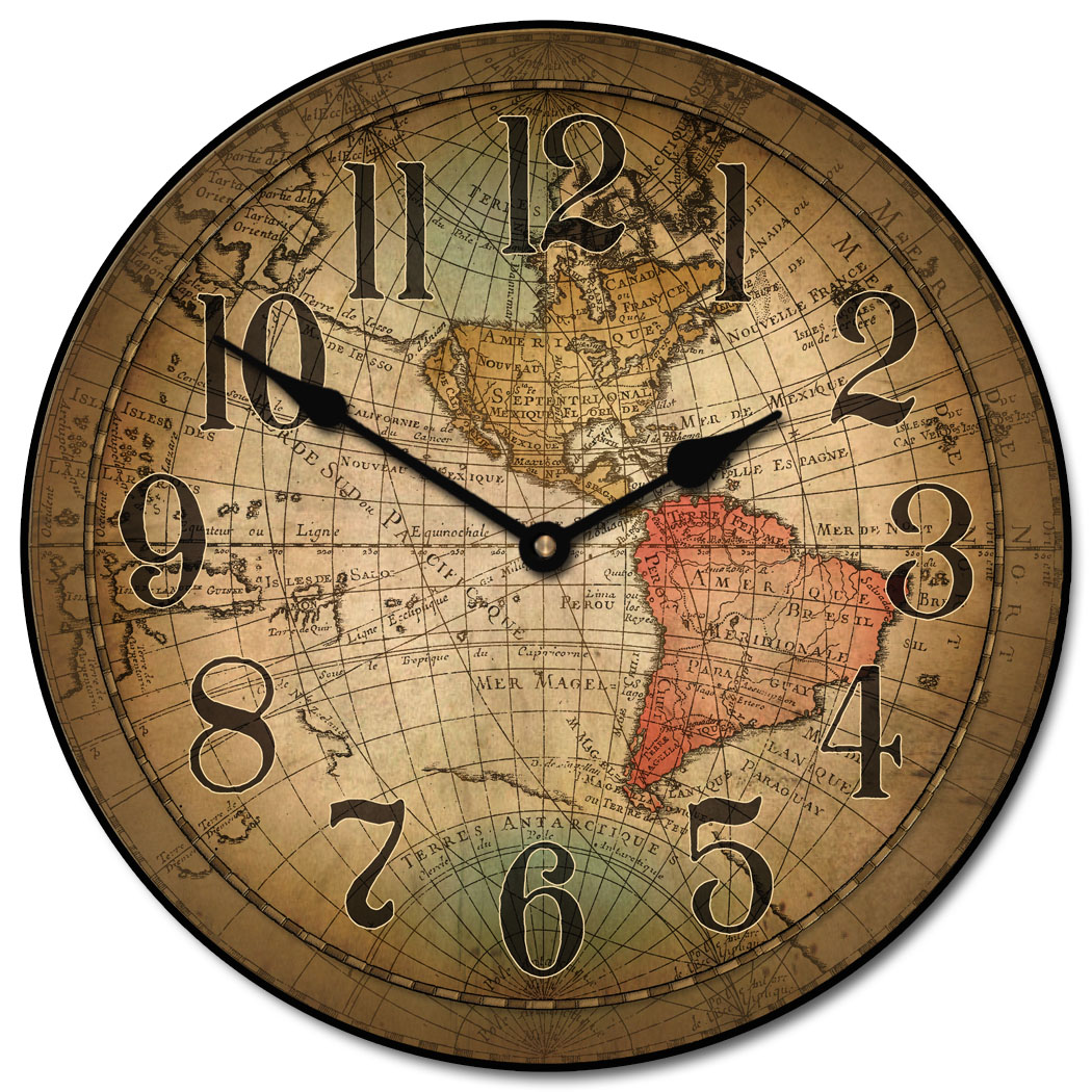 Vincenzo World Map Clock | The Big Clock Store