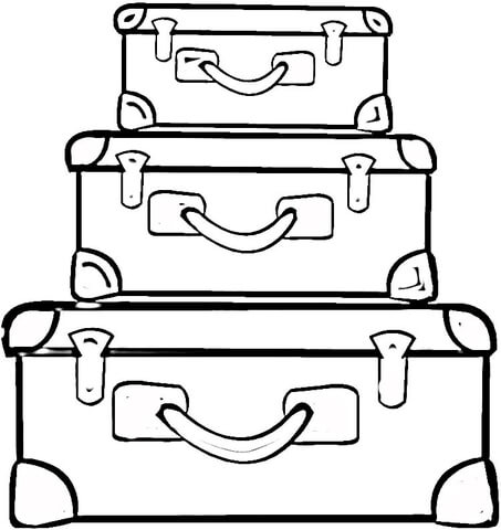 625 views Suitcases coloring page | Free Printable Coloring Pages