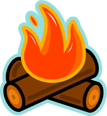 Burning wood clipart