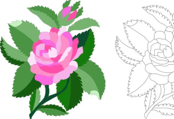 damask rose - vector Clip Art