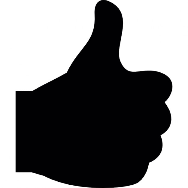 Thumbs up, black hand, IOS 7 interface symbol Icons | Free Download