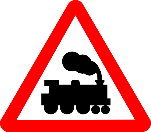Train Road Signs clip art - vector clip art online, royalty free ...