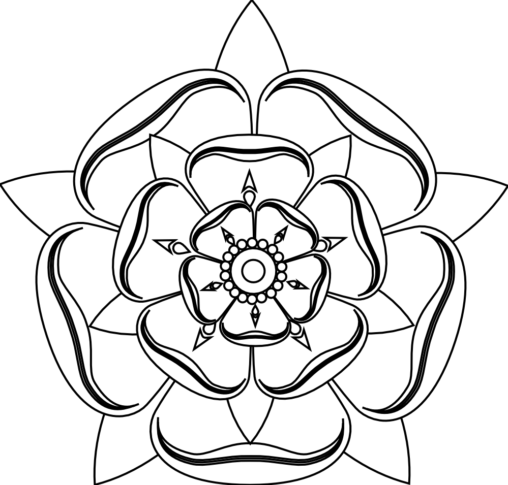 Tudor Rose Black White Line Art Tattoo Tatoo Flower xochi.info ...