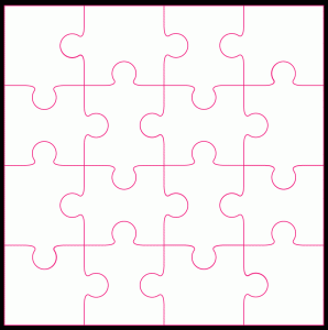 16 piece Jigsaw cut file & template