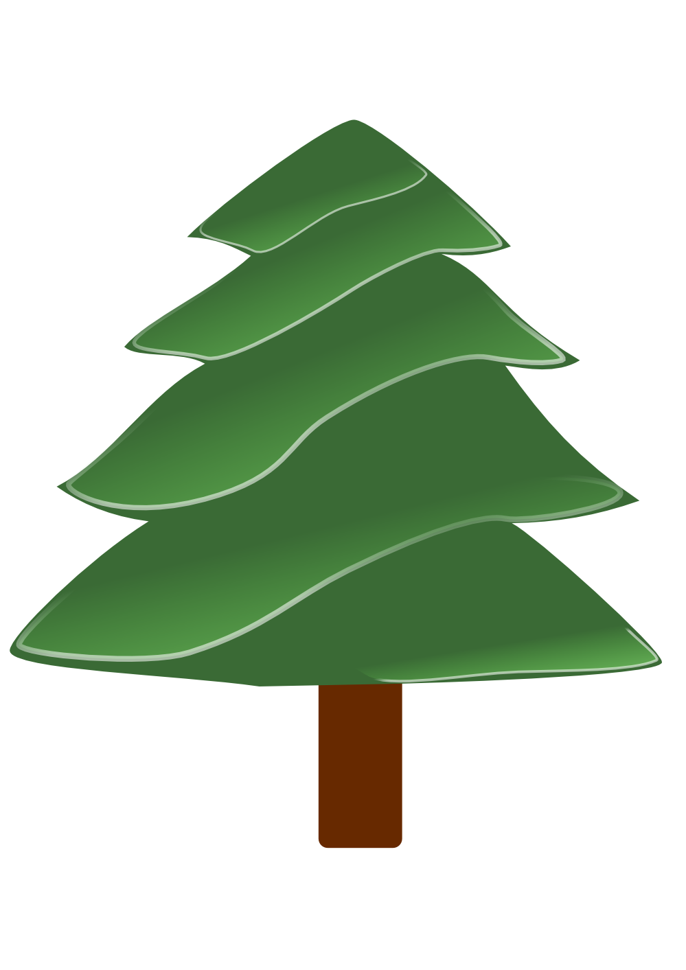 Clip Art: tree simple evergreen with highlights ...