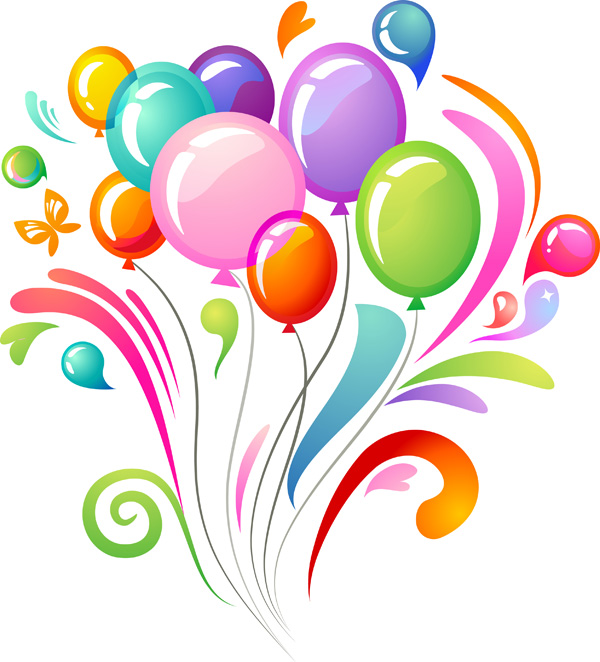 Happy birthday theme vector Free Vector