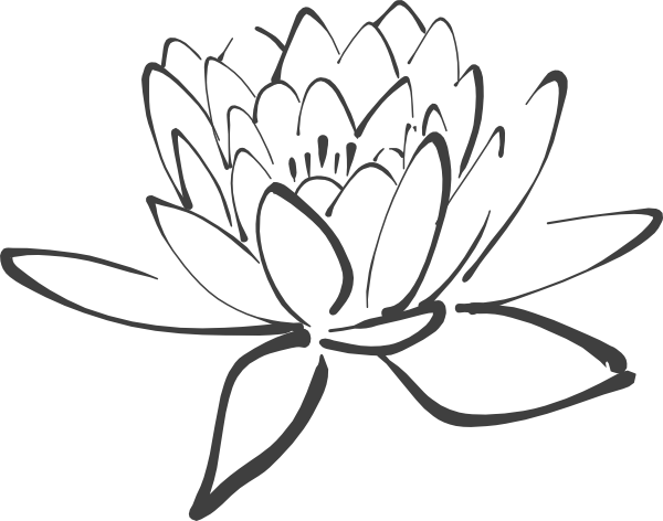 Lotus Flower Blue Gray Clip Art Vector Free For