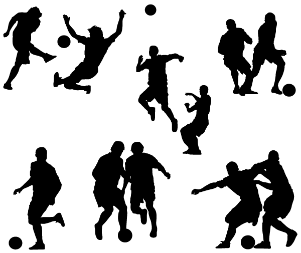 Free Football Player Silhouettes, vector image - 365PSD.com