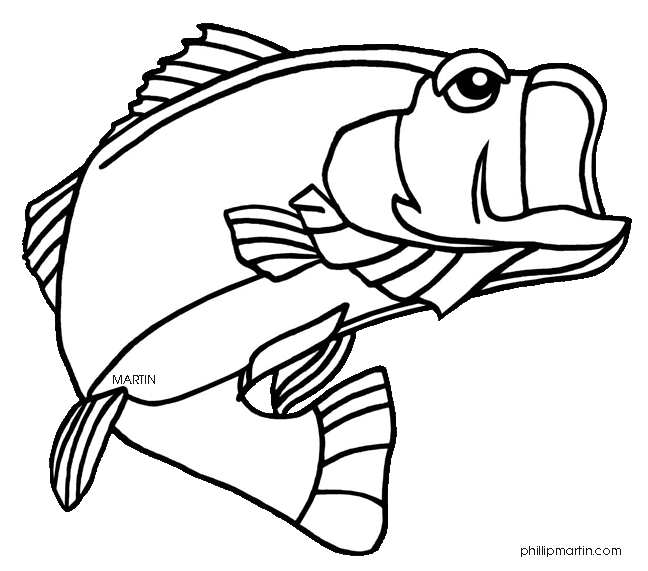 Fish clipart black and white fresh water - ClipartFox