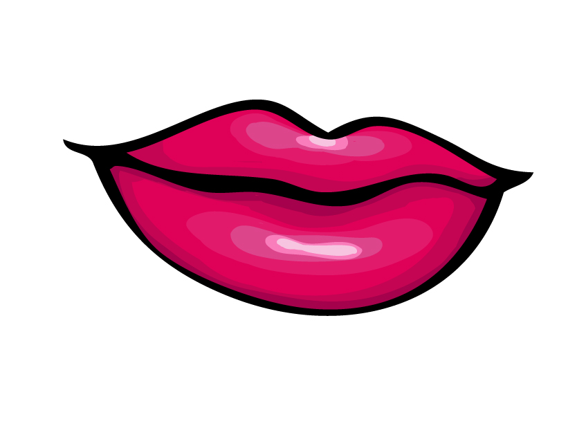 Vintage Red Lips Clipart