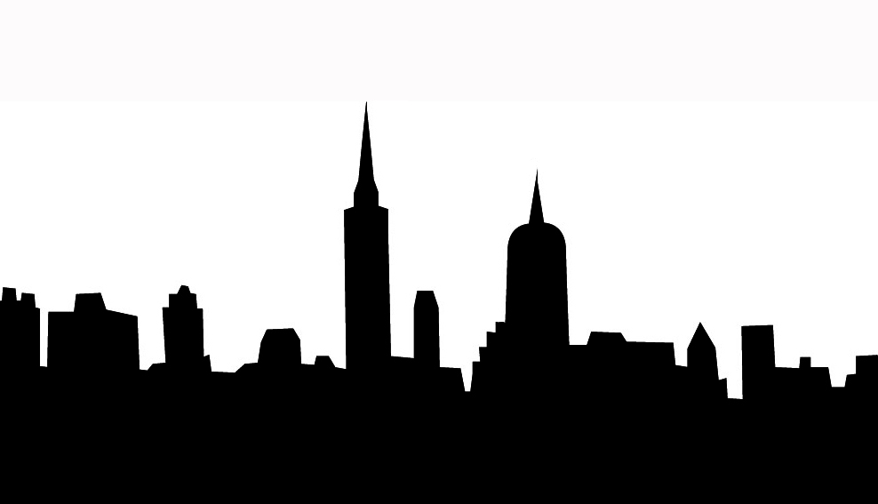 City clipart black and white