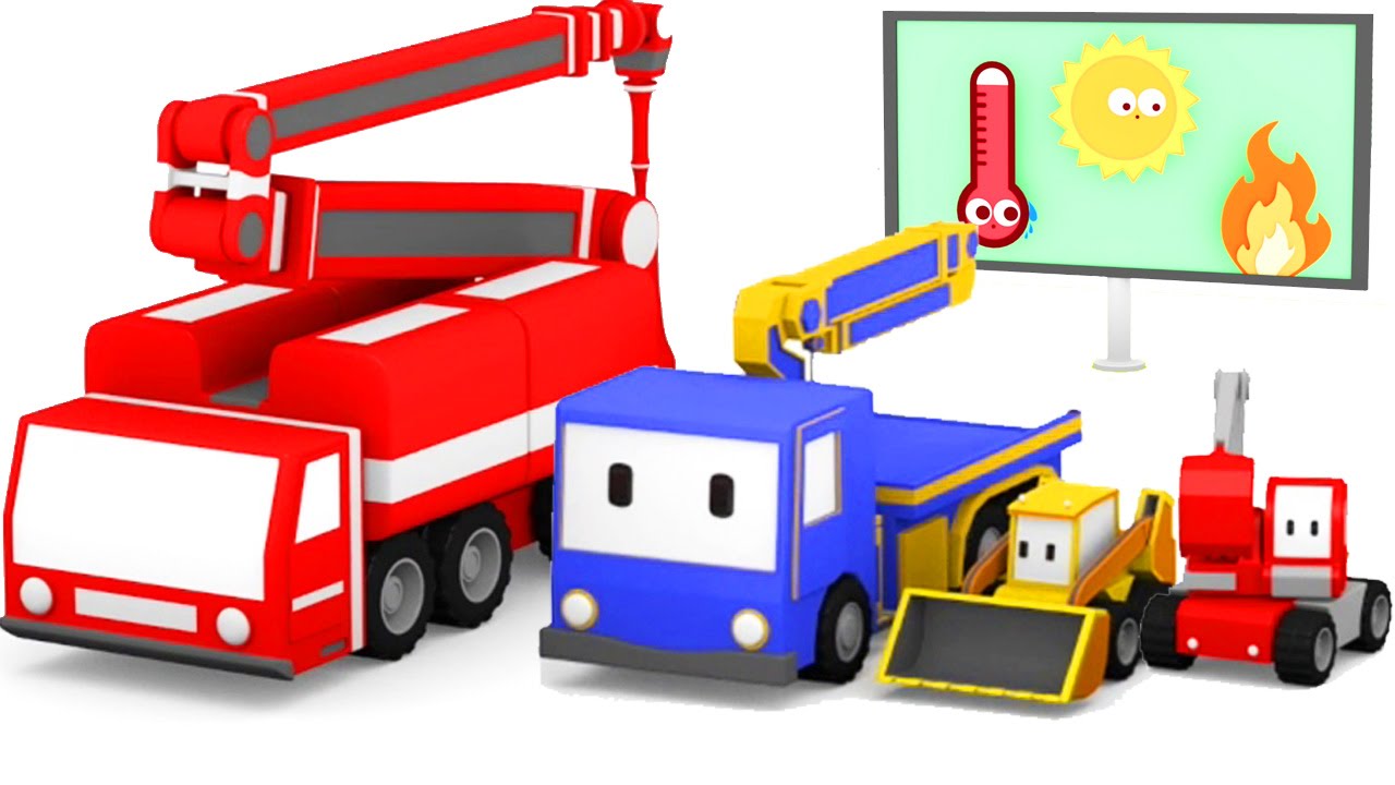 The Fire Truck - Learn with Tiny Trucks: bulldozer, crane ...