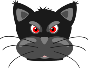 Angry black cat clipart