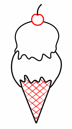 Drawing a cartoon ice cream cone