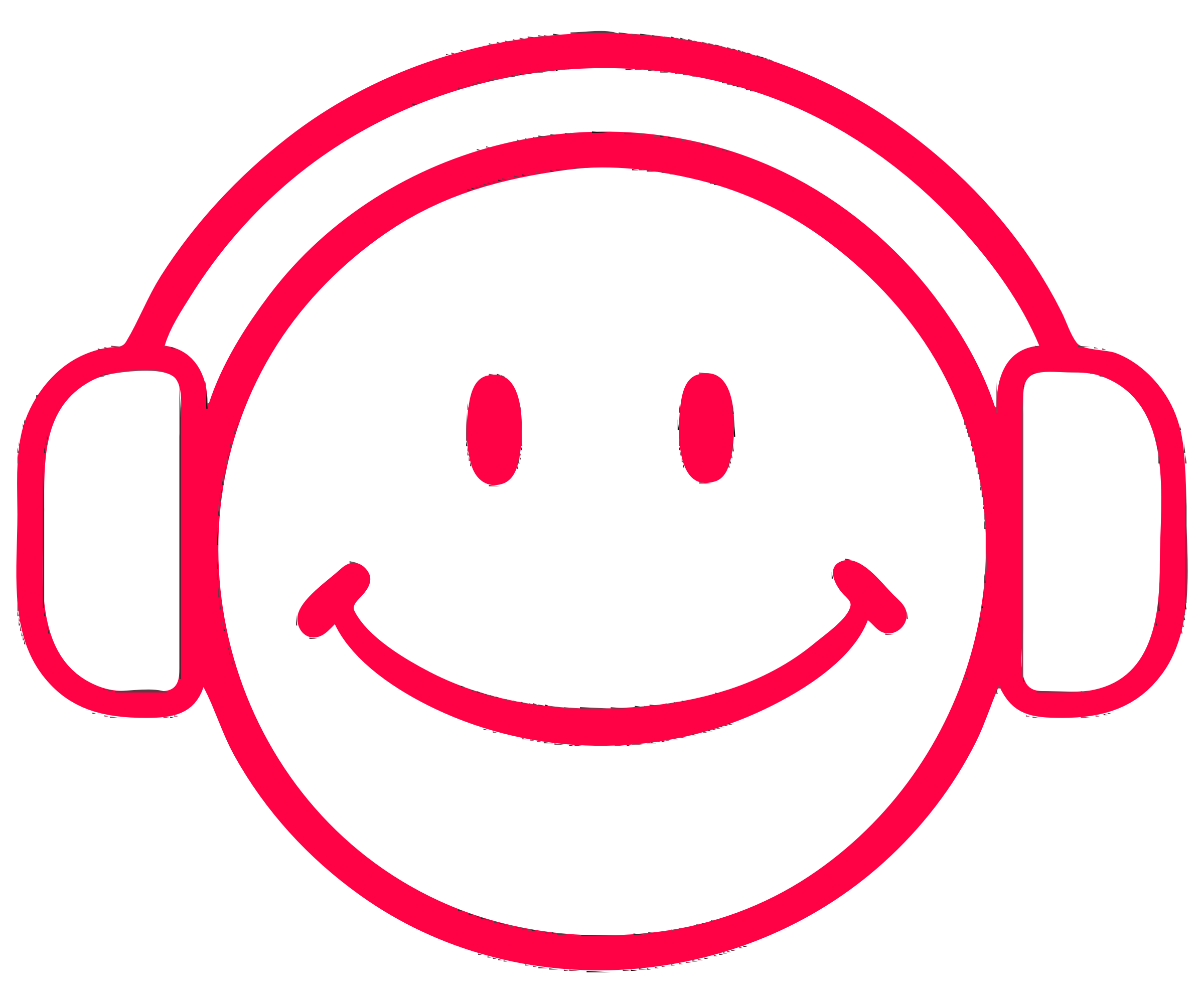 Clipart - Cartoon Smiley With Headphones