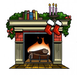 Christmas clipart fireplace