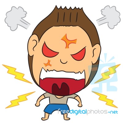 Cartoon Character Man Angry Stock Image - Royalty Free Image ID ...