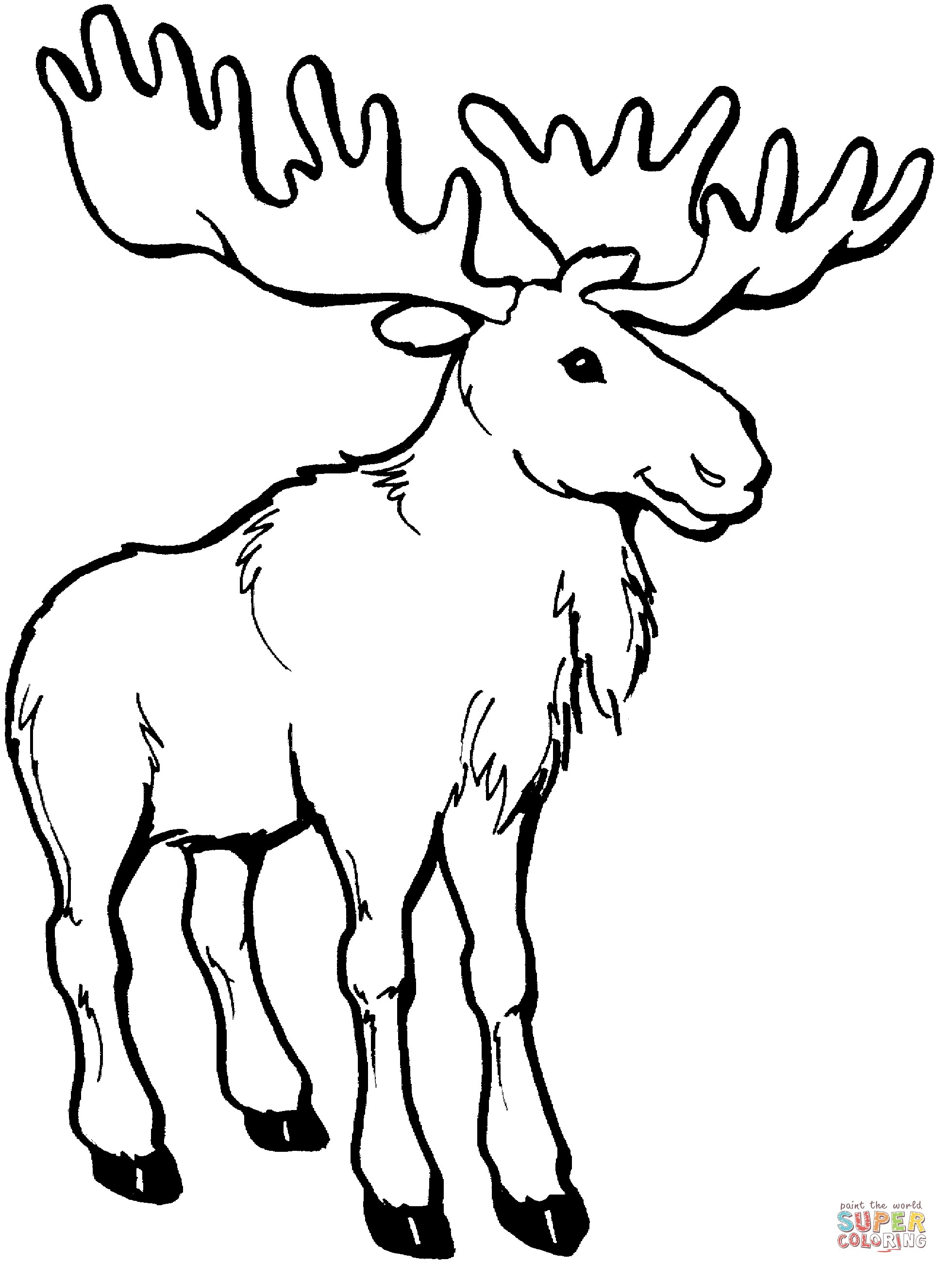 Young Moose Deer coloring page | Free Printable Coloring Pages